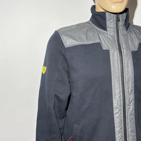 Ferrari Puma Scuderia Team Full Zip Jacket Men’s Medium Black Gray Logo EUC - Picture 7 of 15